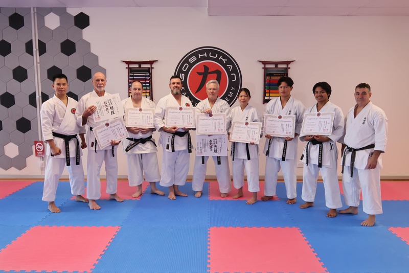 Seven ACT Black Belts awarded their grading certificates by Shihan Stacey Karatesian