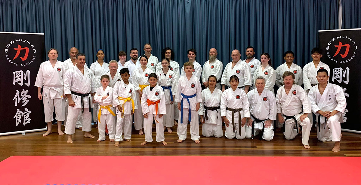 Goshukan Karate Academy ACT training seminar group picture with Shihan Stacey Karetsian